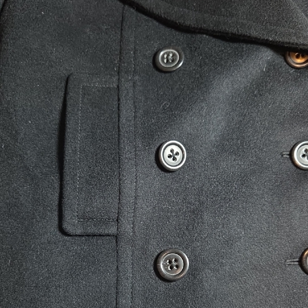 J.CREW VTG Elegant Black Double-Breasted Coat 100%WOOL SZ 4. - Picture 2 of 14